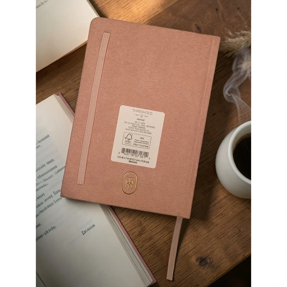 Pink & Gold Foil Velvet Lined Target Threshold Journal Notebook | 96sheets | 5x7